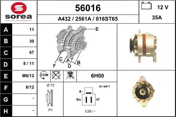 EAI 56016 - Генератор www.autospares.lv