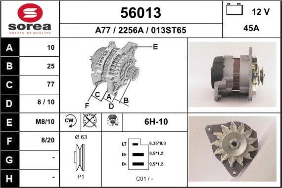 EAI 56013 - Генератор www.autospares.lv