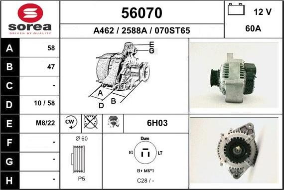 EAI 56070 - Alternator www.autospares.lv