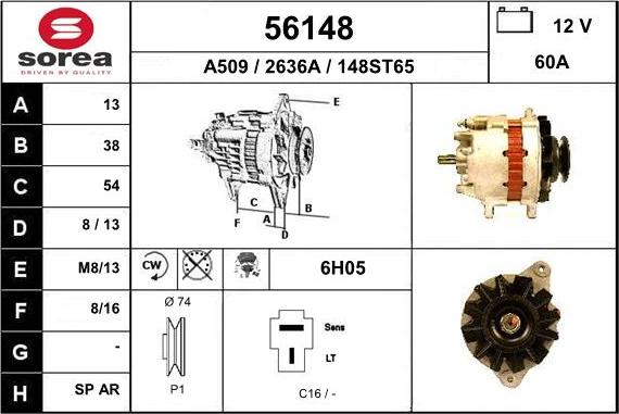 EAI 56148 - Ģenerators www.autospares.lv