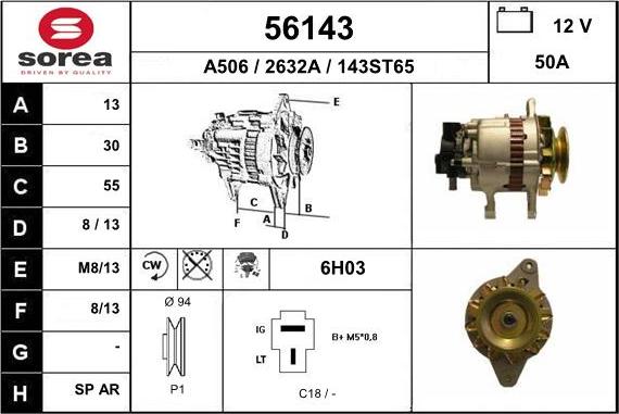 EAI 56143 - Генератор www.autospares.lv