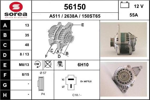 EAI 56150 - Генератор www.autospares.lv