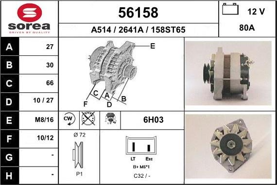 EAI 56158 - Ģenerators www.autospares.lv