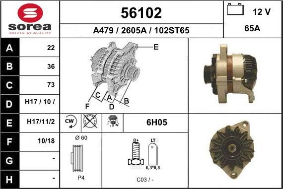 EAI 56102 - Генератор www.autospares.lv