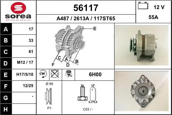 EAI 56117 - Ģenerators www.autospares.lv