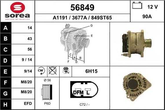 EAI 56849 - Генератор www.autospares.lv