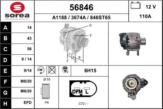 EAI 56846 - Ģenerators www.autospares.lv