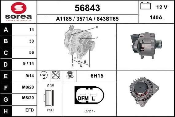 EAI 56843 - Ģenerators www.autospares.lv