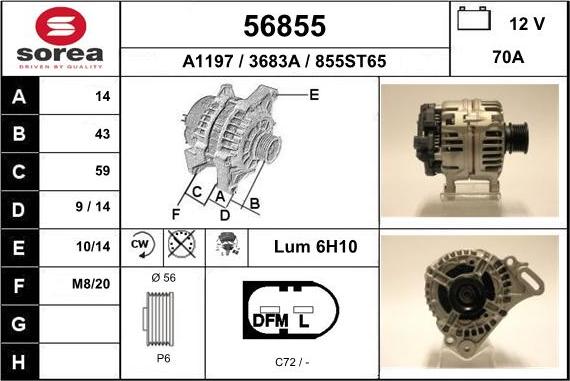 EAI 56855 - Alternator www.autospares.lv