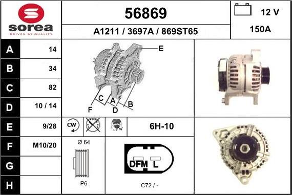 EAI 56869 - Alternator www.autospares.lv