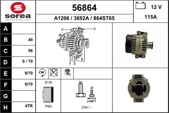 EAI 56864 - Генератор www.autospares.lv