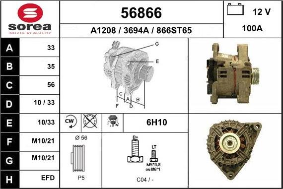 EAI 56866 - Alternator www.autospares.lv