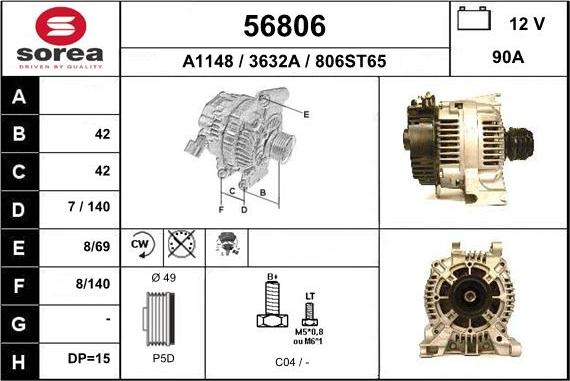 EAI 56806 - Генератор www.autospares.lv