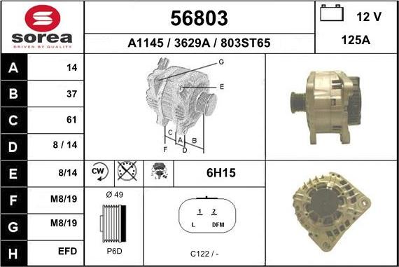 EAI 56803 - Генератор www.autospares.lv