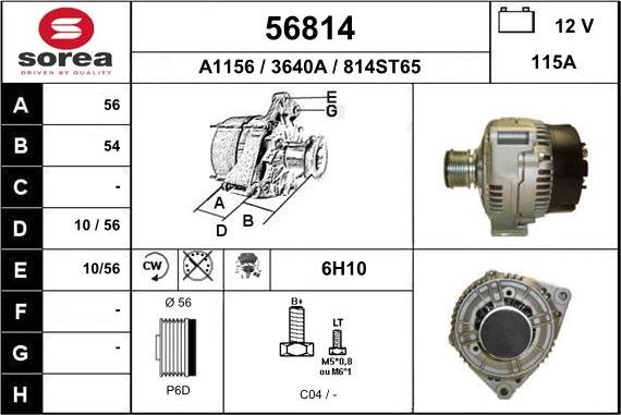 EAI 56814 - Alternator www.autospares.lv