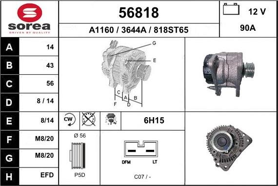 EAI 56818 - Генератор www.autospares.lv