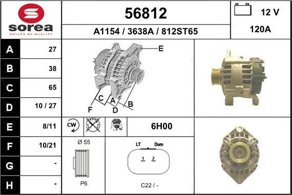 EAI 56812 - Alternator www.autospares.lv