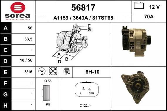 EAI 56817 - Alternator www.autospares.lv