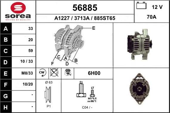 EAI 56885 - Ģenerators www.autospares.lv