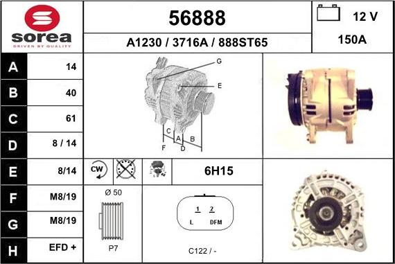 EAI 56888 - Alternator www.autospares.lv