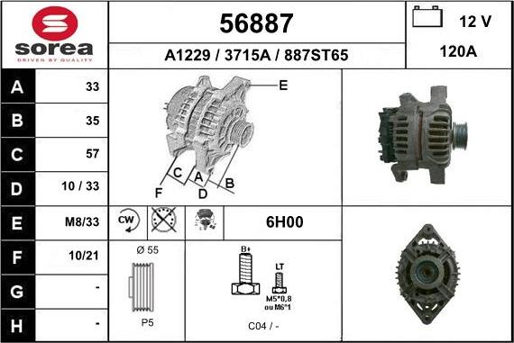 EAI 56887 - Генератор www.autospares.lv