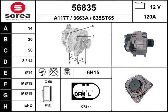 EAI 56835 - Генератор www.autospares.lv