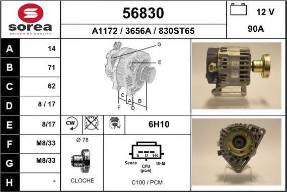 EAI 56830 - Ģenerators www.autospares.lv