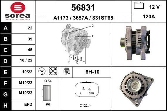 EAI 56831 - Генератор www.autospares.lv