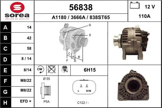 EAI 56838 - Ģenerators www.autospares.lv