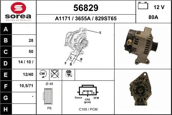 EAI 56829 - Ģenerators www.autospares.lv