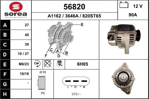 EAI 56820 - Ģenerators www.autospares.lv