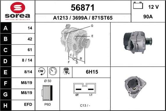 EAI 56871 - Генератор www.autospares.lv