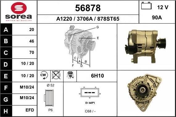 EAI 56878 - Генератор www.autospares.lv