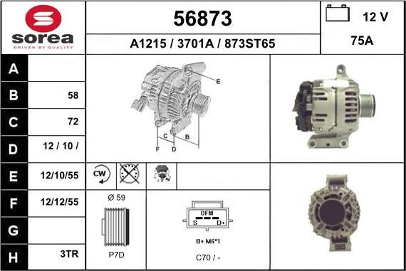 EAI 56873 - Ģenerators www.autospares.lv