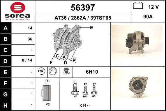 EAI 56397 - Alternator www.autospares.lv