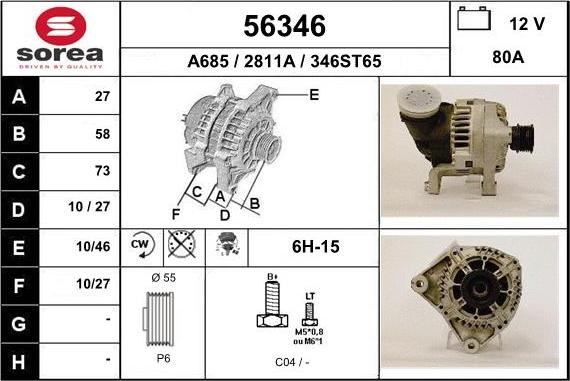 EAI 56346 - Alternator www.autospares.lv