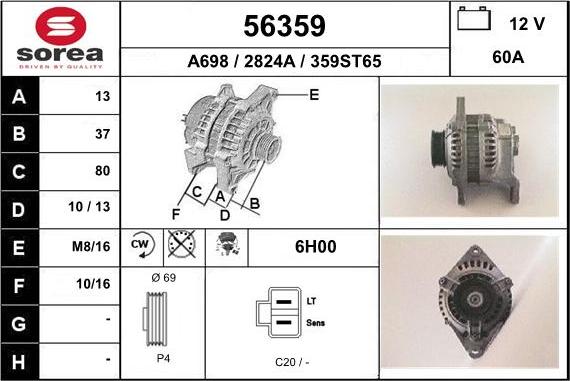 EAI 56359 - Генератор www.autospares.lv