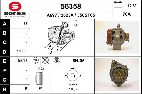 EAI 56358 - Ģenerators www.autospares.lv