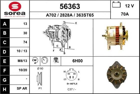 EAI 56363 - Генератор www.autospares.lv