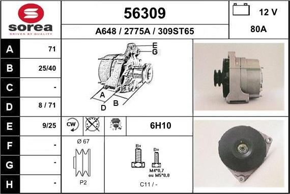 EAI 56309 - Alternator www.autospares.lv