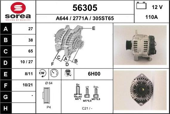 EAI 56305 - Alternator www.autospares.lv