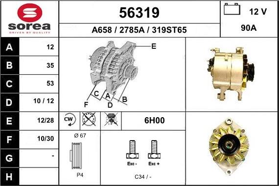 EAI 56319 - Ģenerators www.autospares.lv