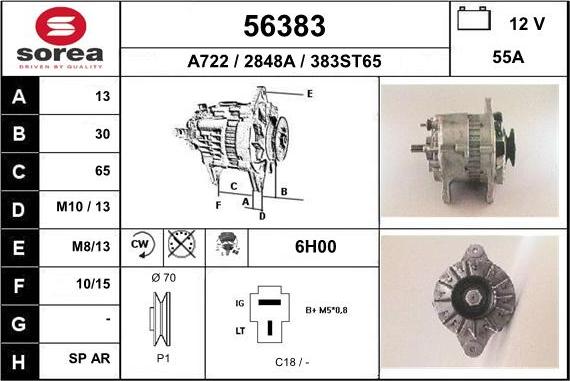 EAI 56383 - Генератор www.autospares.lv