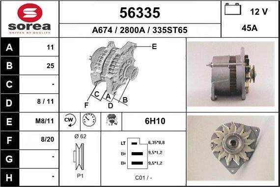 EAI 56335 - Alternator www.autospares.lv