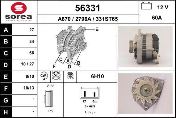 EAI 56331 - Ģenerators www.autospares.lv