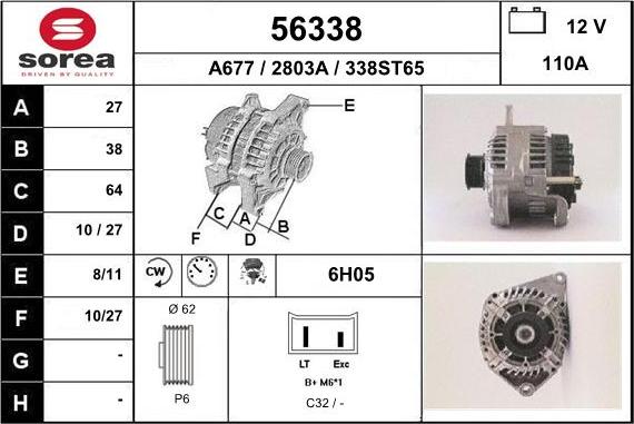 EAI 56338 - Генератор www.autospares.lv