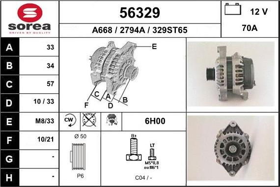 EAI 56329 - Ģenerators www.autospares.lv