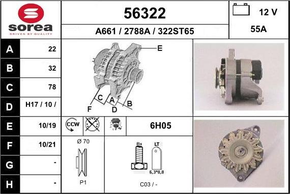 EAI 56322 - Генератор www.autospares.lv