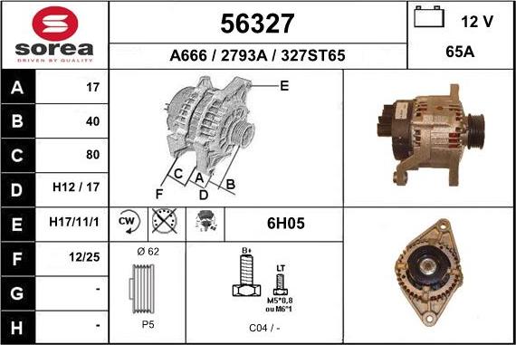 EAI 56327 - Генератор www.autospares.lv