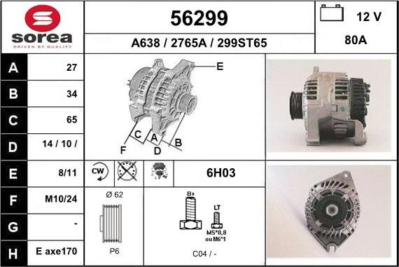 EAI 56299 - Ģenerators www.autospares.lv